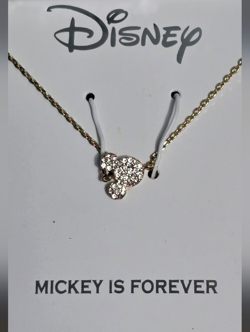 Disney Baublebar Mickey Mouse Gold-tone Crystal Pave Pendant Necklace